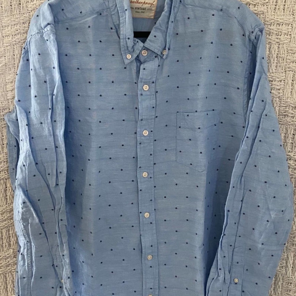 Original Weatherproof Vintage Blue Men’s Longsleev button flannel XXL